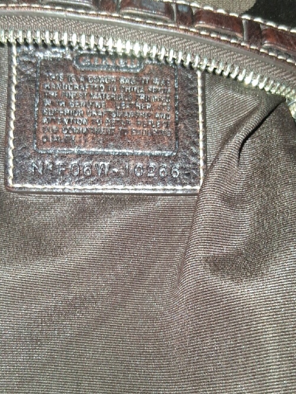 Coach Brown Crossbody with Snakeskin-Pattern Center Stripe - Picture 5 of 6